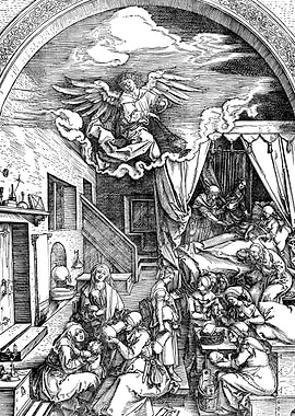 Birth of the Virgin Mary Albrecht Durer Engraving