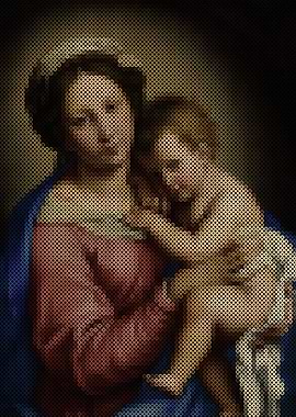 The Madonna and Child Pixel Art
