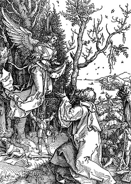 The Angel Appears to Joachim Albrecht Durer Engraving