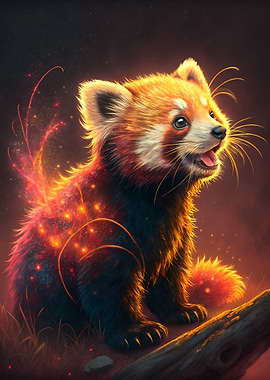 Radiant Red Panda Portrait