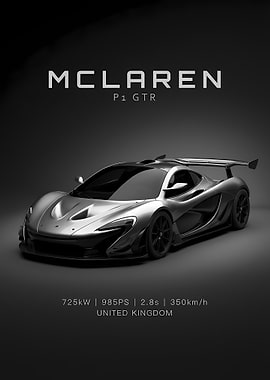 McLaren P1 GTR Car Poster