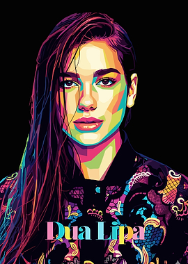 Dua Lipa Pop Art Portrait
