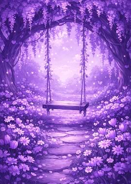 Purple Floral Swing