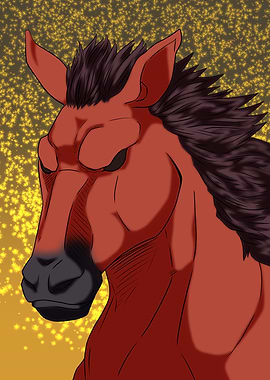 Illustration of a Reddish-Brown Horse