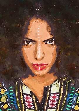 Portrait of a Woman with Afro