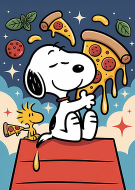 Snoopy and Woodstock Pizza Party