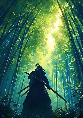Samurai in Bamboo Forest