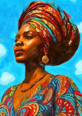 African Woman Portrait Painting