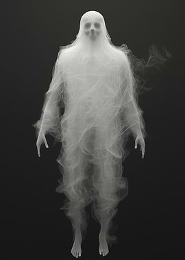 Ethereal Figure in Dark Void