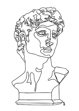 David Statue Line Art