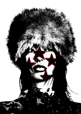 Star-Faced Woman in Fur Hat