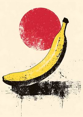 Banana and Red Circle Art