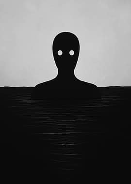 Monochrome Figure in Water