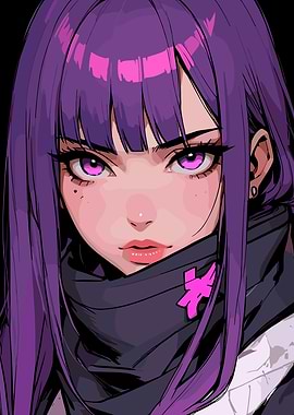 Anime Girl with Purple Hair