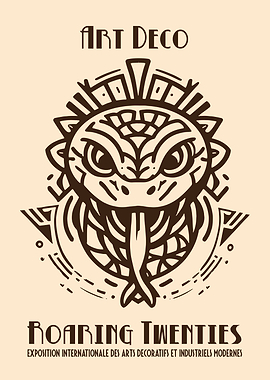 Art Deco Roaring Twenties Snake Poster