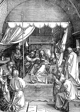Death of the Virgin Mary Albrecht Durer Engraving