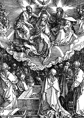 Assumption and Coronation of the Virgin Mary Albrecht Durer Engraving