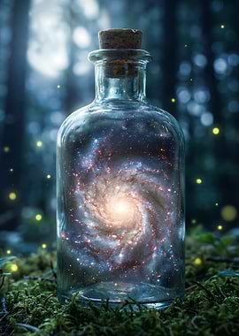 Captured Cosmos The Galaxy in a Vintage Bottle