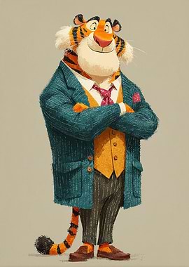 Dapper Tiger in Suit