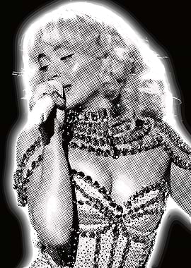 sabrina carpenter halftone style design