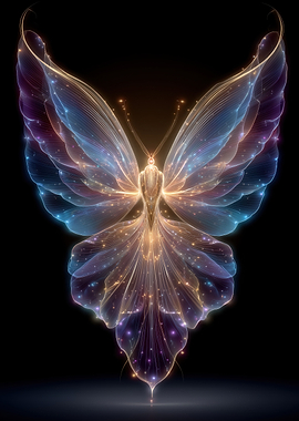 Abstract Butterfly with Glowing Details