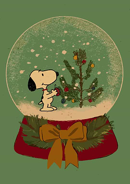 Snoopy Christmas Snow Globe