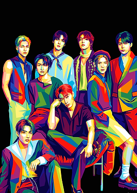 ATEEZ Pop Art Portrait of Boyband
