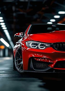 Red Sports Car Close-Up