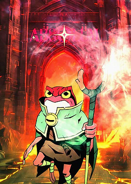 Absolum Frog Wizard in a Fiery Realm
