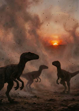Velociraptors at Sunset