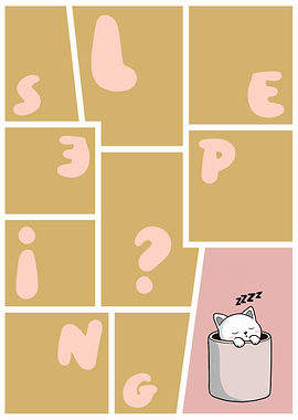 Sleeping Cat Illustration