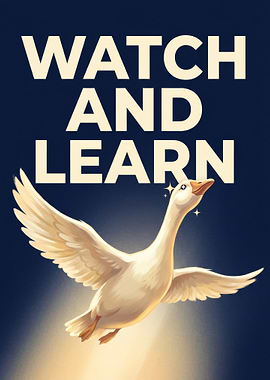 Watch and Learn Goose Illustration