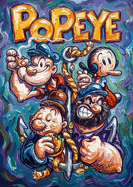 Popeye and Friends Painting