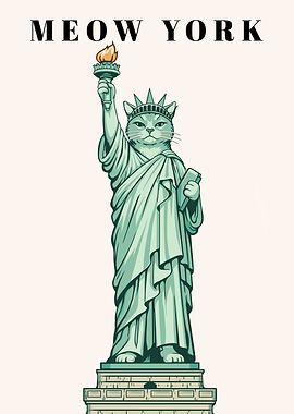 Meow York Statue of Liberty Cat