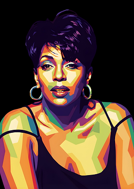 Colorful Portrait of Woman with Earrings