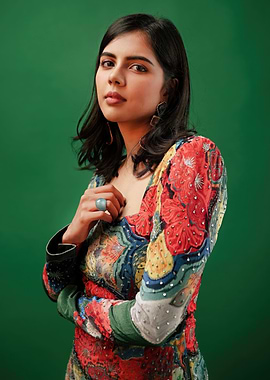 Woman in Colorful Dress on Green kalyani