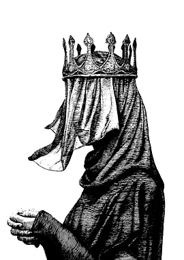 Crowned Figure in Engraving Style