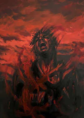 Red Anguish Painting
