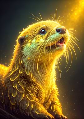 Golden Otter Portrait