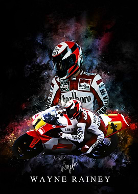 Wayne Rainey Motorcycle Racing Portrait