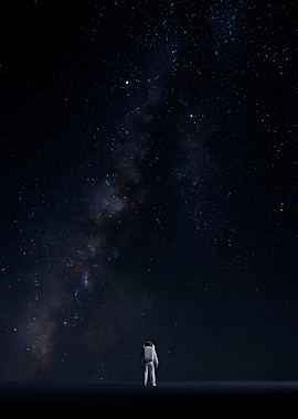 Astronaut Stargazing at the Milky Way