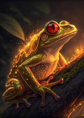 Golden Frog with Red Eyes