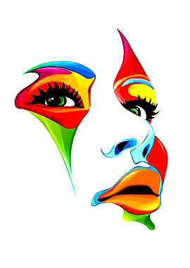 Colorful Abstract Face Portrait
