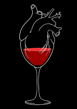 Heart Wine Glass Illustration