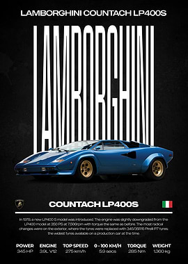 Lamborghini Countach LP400S Poster