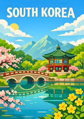 South Korea Travel Poster
