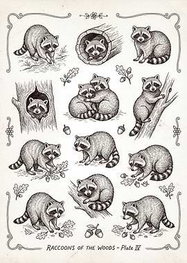 Raccoons of the Woods - Plate IV