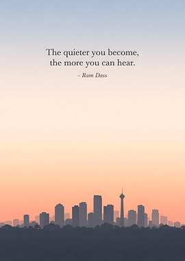 Inspirational Quote over Cityscape Silhouette