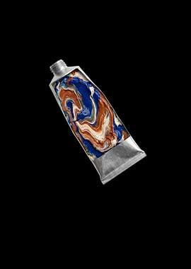 Paint tube with mixed colors