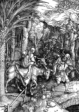 Flight into Egypt Albrecht Durer Engraving